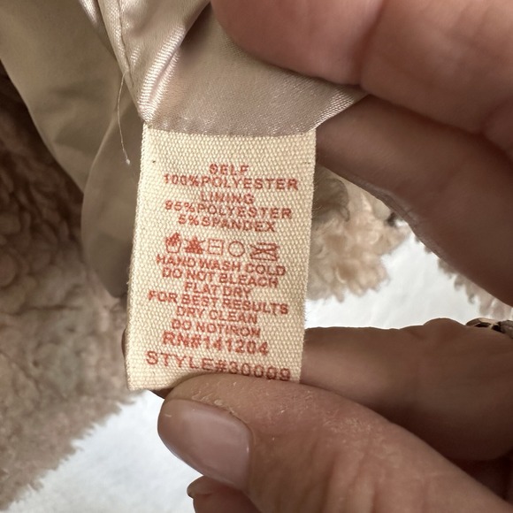 Anthropologie By Hem and Thread Coat Tan Soft Size M Mid Length Shearling - Picture 5 of 13